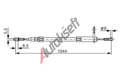 BOSCH Tažné lanko - parkovací brzda BO 1987477812, 1 987 477 812 BOSCH Tažné lanko - parkovací brzda BO 1987477812, 1 987 477 812