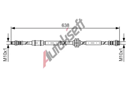 BOSCH Brzdov hadice - 638 mm BO 1987481399, 1 987 481 399