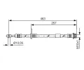 BOSCH Brzdov hadice - 463 mm BO 1987481401, 1 987 481 401