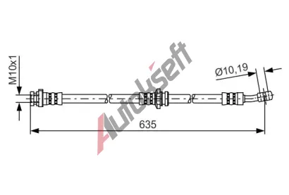 BOSCH Brzdov hadice - 635 mm BO 1987481433, 1 987 481 433