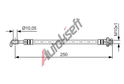 BOSCH Brzdov hadice - 250 mm BO 1987481434, 1 987 481 434