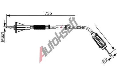 BOSCH Ta�n� lanko parkovac� brzdy BO 1987482554, 1 987 482 554