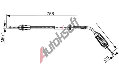 BOSCH Tažné lanko parkovací brzdy BO 1987482556, 1 987 482 556 BOSCH Tažné lanko parkovací brzdy BO 1987482556, 1 987 482 556