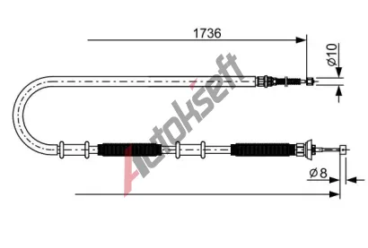 BOSCH Tažné lanko parkovací brzdy BO 1987482700, 1 987 482 700 BOSCH Tažné lanko parkovací brzdy BO 1987482700, 1 987 482 700