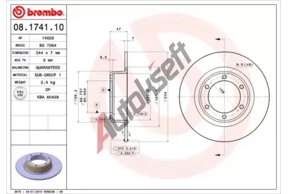 BREMBO Brzdov kotou - 244 mm BRE 08.1741.10, 08.1741.10