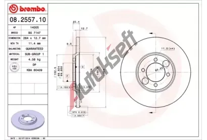 BREMBO Brzdov kotou - 264 mm BRE 08.2557.10, 08.2557.10