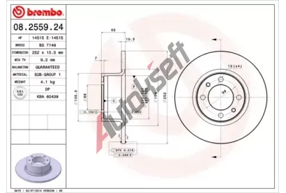 BREMBO Brzdov kotou - 252 mm BRE 08.2559.24, 08.2559.24