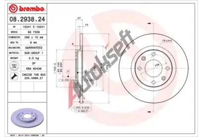 BREMBO Brzdov kotou - 266 mm BRE 08.2938.24, 08.2938.24