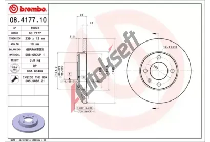 BREMBO Brzdov kotou - 239 mm BRE 08.4177.10, 08.4177.10