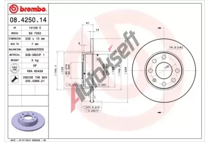 BREMBO Brzdov kotou - 236 mm BRE 08.4250.14, 08.4250.14