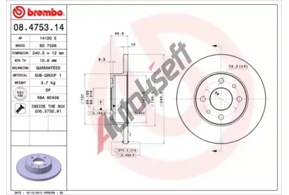 BREMBO Brzdov kotou - 240 mm BRE 08.4753.14, 08.4753.14
