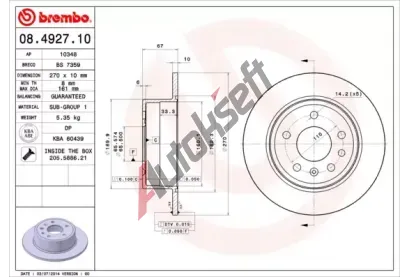 BREMBO Brzdov kotou - 270 mm BRE 08.4927.10, 08.4927.10