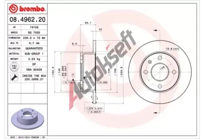 BREMBO Brzdov kotou - 240 mm BRE 08.4962.20, 08.4962.20