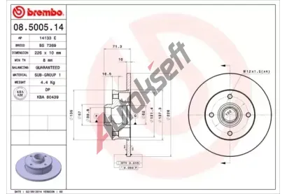 BREMBO Brzdov kotou - 226 mm BRE 08.5005.14, 08.5005.14