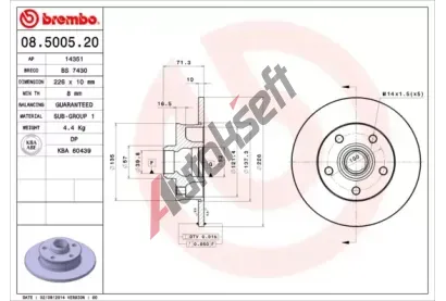 BREMBO Brzdov kotou - 226 mm BRE 08.5005.20, 08.5005.20