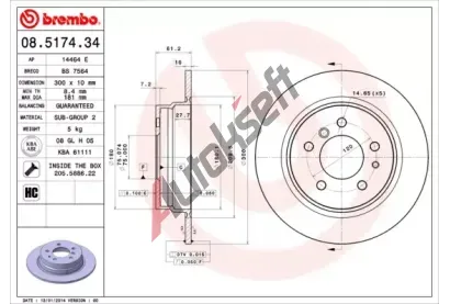 BREMBO Brzdov kotou - 300 mm BRE 08.5174.34, 08.5174.34