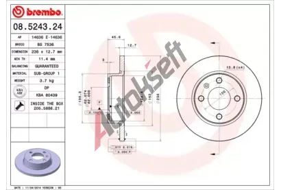 BREMBO Brzdov kotou - 236 mm BRE 08.5243.24, 08.5243.24