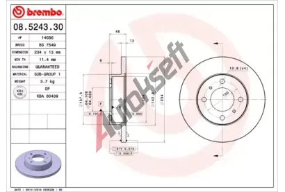 BREMBO Brzdov kotou - 234 mm BRE 08.5243.30, 08.5243.30