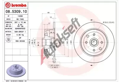 BREMBO Brzdov kotou - 261 mm BRE 08.5309.10, 08.5309.10