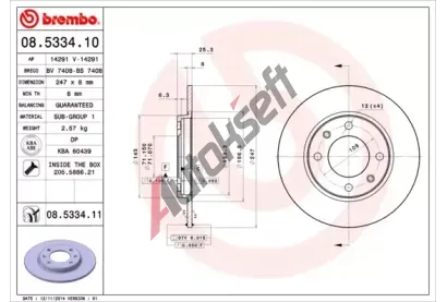 BREMBO Brzdov kotou COATED DISC LINE - 247 mm BRE 08.5334.11, 08.5334.11