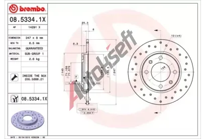 BREMBO Brzdov kotou XTRA LINE - 247 mm BRE 08.5334.1X, 08.5334.1X