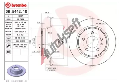 BREMBO Brzdov kotou - 300 mm BRE 08.5442.10, 08.5442.10
