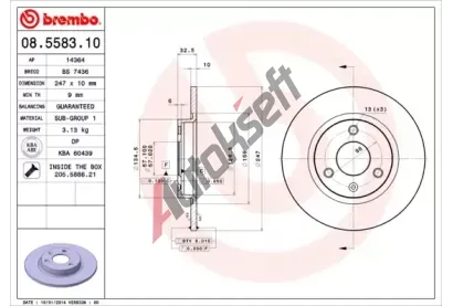 BREMBO Brzdov kotou - 247 mm BRE 08.5583.10, 08.5583.10