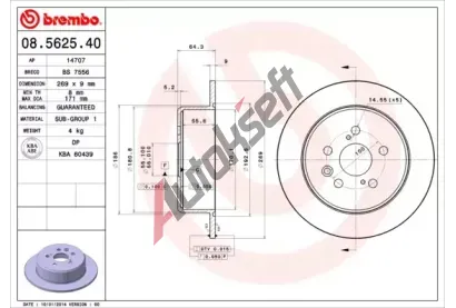 BREMBO Brzdov kotou - 269 mm BRE 08.5625.40, 08.5625.40