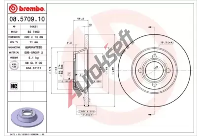BREMBO Brzdov kotou - 280 mm BRE 08.5709.10, 08.5709.10