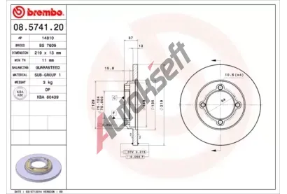 BREMBO Brzdov kotou - 219 mm BRE 08.5741.20, 08.5741.20