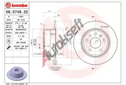 BREMBO Brzdov kotou - 270 mm BRE 08.5748.20, 08.5748.20