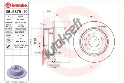 BREMBO Brzdov kotou - 260 mm BRE 08.5879.10, 08.5879.10