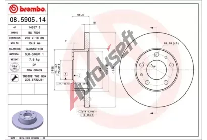 BREMBO Brzdov kotou - 280 mm BRE 08.5905.14, 08.5905.14