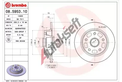 BREMBO Brzdov� kotou� - 259 mm BRE 08.5953.10, 08.5953.10