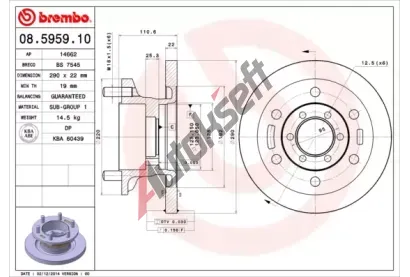 BREMBO Brzdov kotou - 290 mm BRE 08.5959.10, 08.5959.10