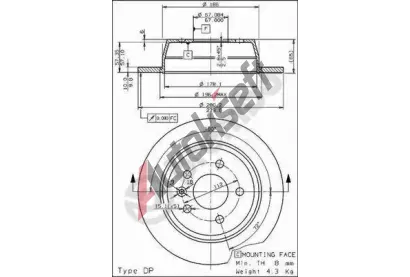 BREMBO Brzdov kotou - 280 mm BRE 08.6968.10, 08.6968.10