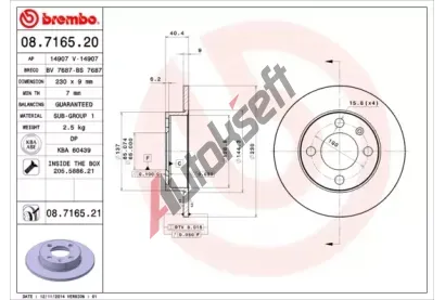 BREMBO Brzdov kotou COATED DISC LINE - 230 mm BRE 08.7165.21, 08.7165.21