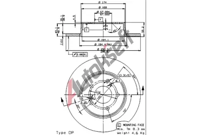 BREMBO Brzdov kotou MAX LINE - 290 mm BRE 08.7211.76, 08.7211.76