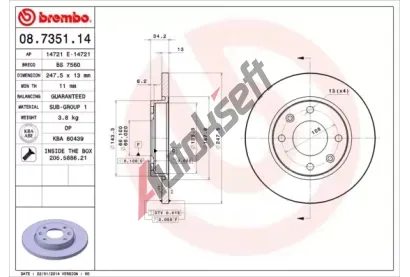 BREMBO Brzdov kotou - 247 mm BRE 08.7351.14, 08.7351.14