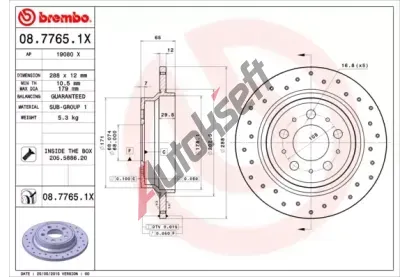 BREMBO Brzdov kotou XTRA LINE - 288 mm BRE 08.7765.1X, 08.7765.1X