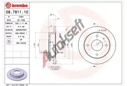 BREMBO Brzdov kotou - 230 mm BRE 08.7811.10, 08.7811.10