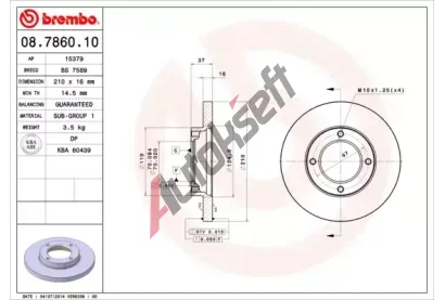 BREMBO Brzdov kotou - 210 mm BRE 08.7860.10, 08.7860.10