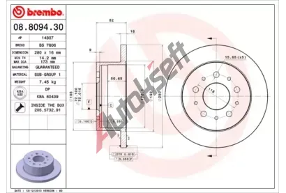 BREMBO Brzdov kotou - 280 mm BRE 08.8094.30, 08.8094.30