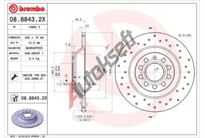 BREMBO Brzdov kotou XTRA LINE - 302 mm BRE 08.8843.2X, 08.8843.2X