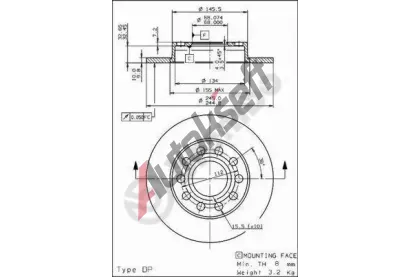 BREMBO Brzdov kotou COATED DISC LINE - 245 mm BRE 08.9136.11, 08.9136.11