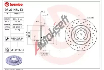 BREMBO Brzdov kotou XTRA LINE - 239 mm BRE 08.9148.1X, 08.9148.1X