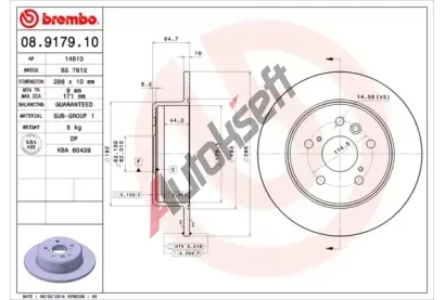 BREMBO Brzdov kotou - 288 mm BRE 08.9179.10, 08.9179.10