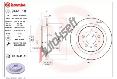 BREMBO Brzdov kotou COATED DISC LINE - 277 mm BRE 08.9441.11, 08.9441.11
