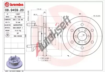 BREMBO Brzdov kotou - 290 mm BRE 08.9459.20, 08.9459.20