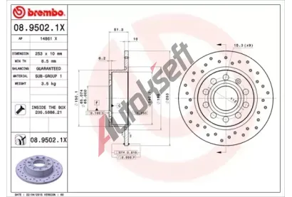 BREMBO Brzdov kotou XTRA LINE - 253 mm BRE 08.9502.1X, 08.9502.1X